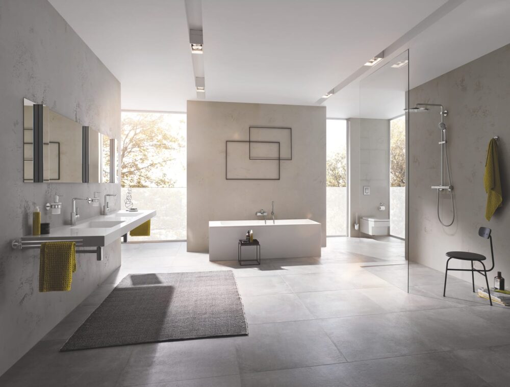 Grohe euphoria 310 brusesystem termostat til vægmontering, supersteel