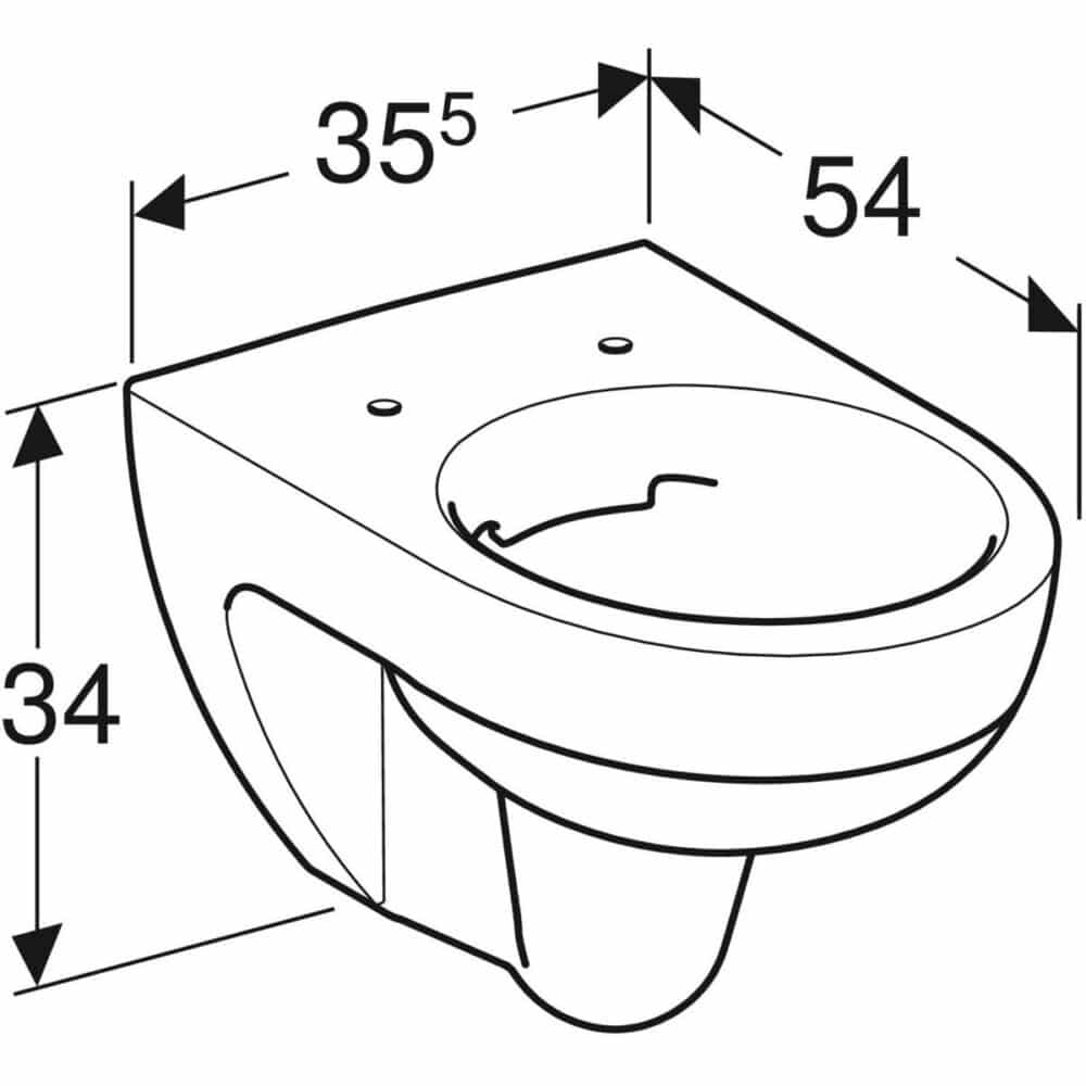 Geberit renova hængetoiletskål 355x540x340mm t/indb. Cist hvid keratect
