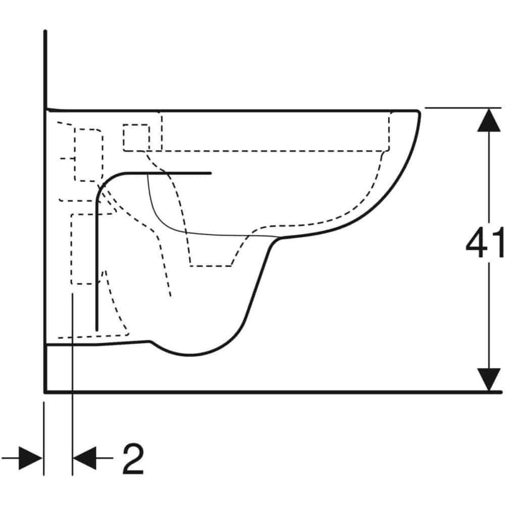 Geberit renova hængetoiletskål 355x540x340mm t/indb. Cist hvid keratect