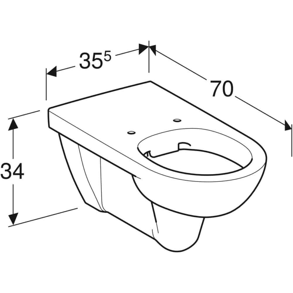 Geberit renova comfort hængetoiletskål 355x700x340mm rimfree hvid keratect