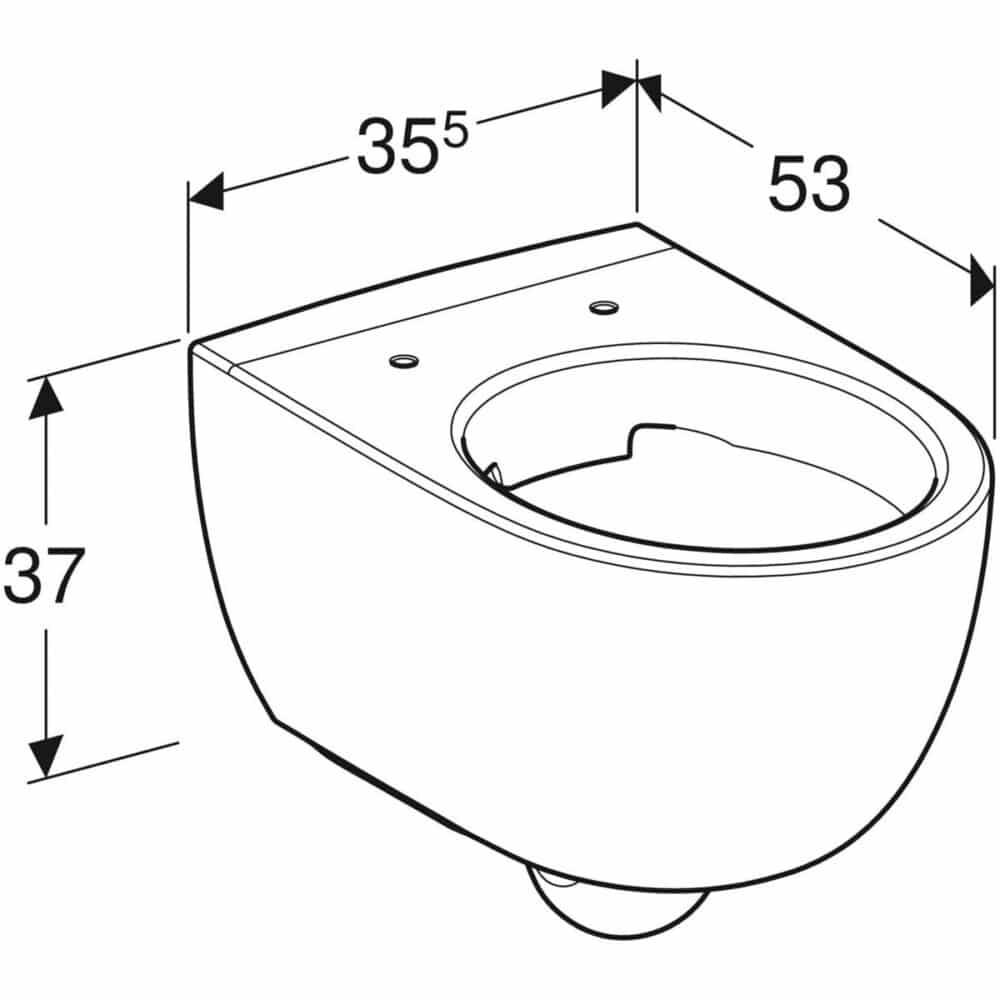 Geberit renova comfort hængetoiletskål 355x700x345mm t/indb. Cist hvid keratect