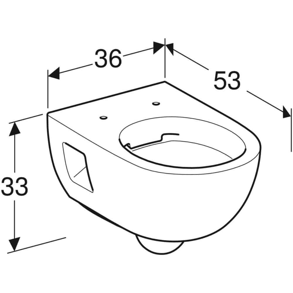 Geberit renova hængetoiletskål 360x530x330mm t/indb. Cist hvid