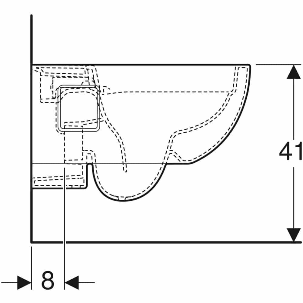 Geberit renova hængetoiletskål 360x530x330mm t/indb. Cist hvid
