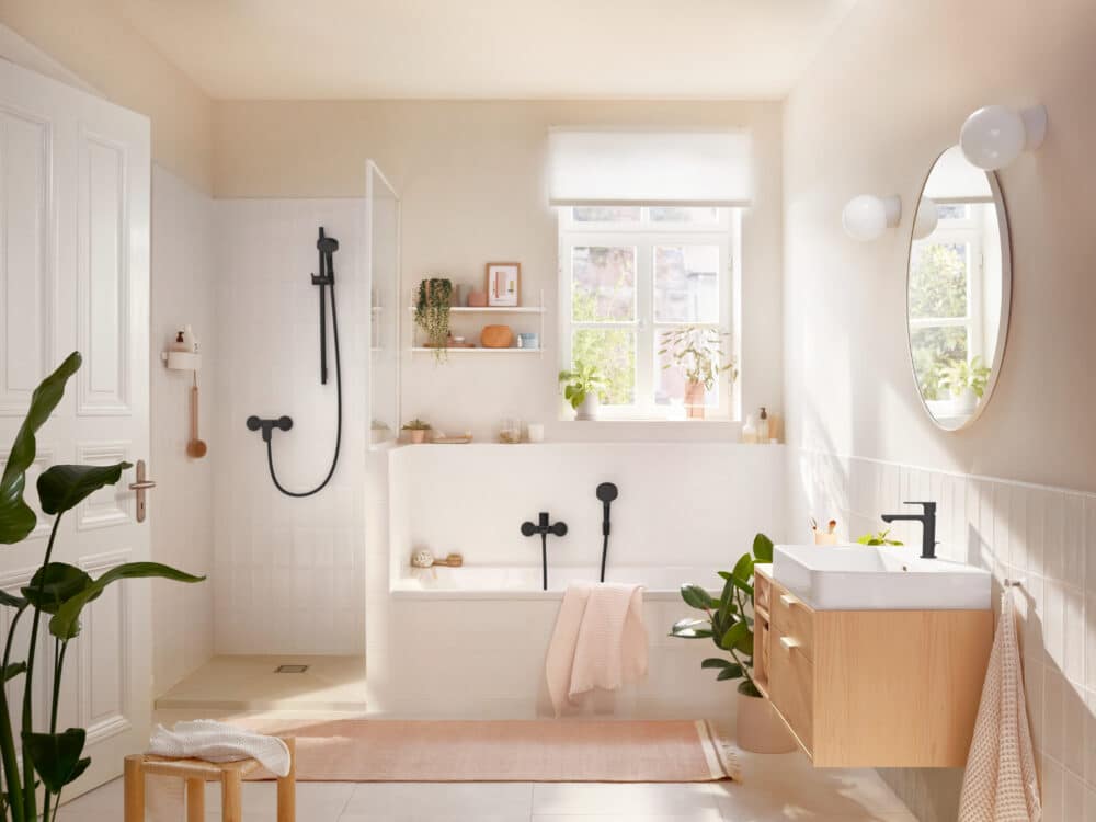 Hansgrohe rebris s 1-grebs kar-/brusearmatur, mat sort