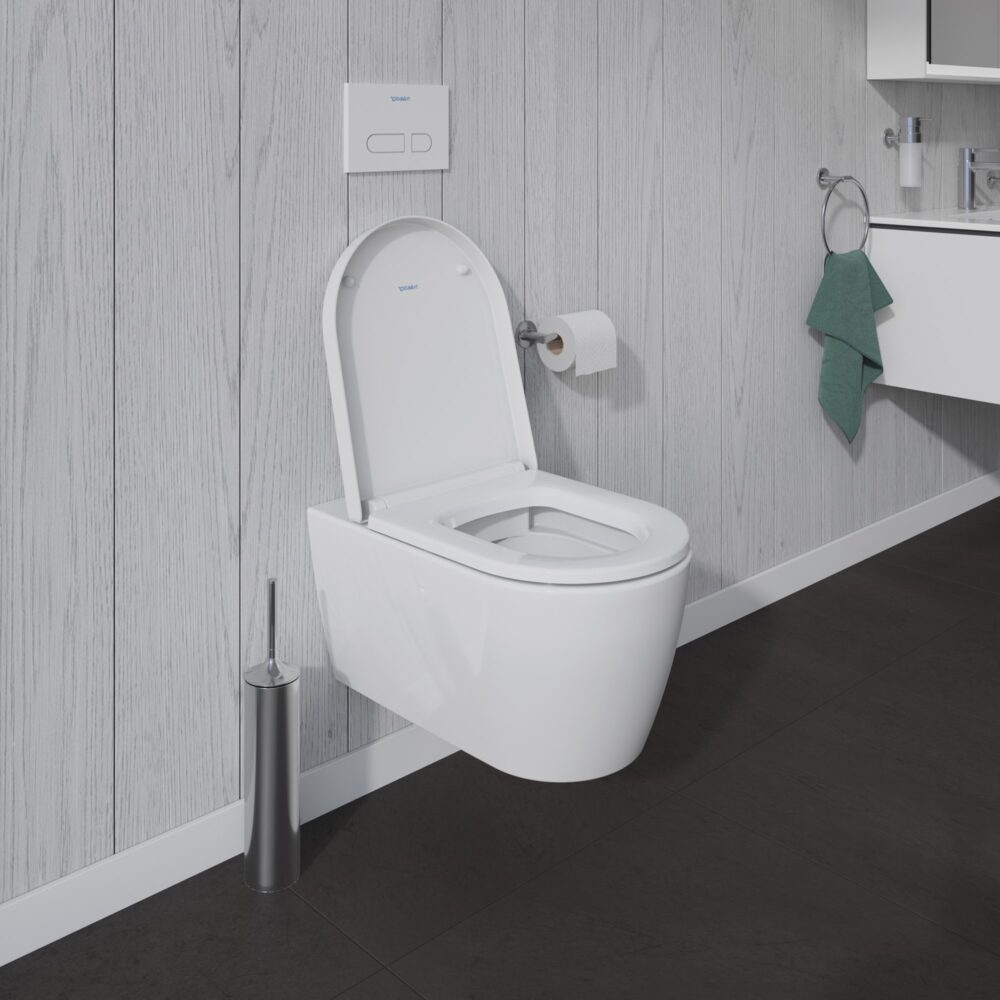 Duravit me by starck vægtoilet 37x57cm med åben skylle-rand, hvid mat satin, wondergliss