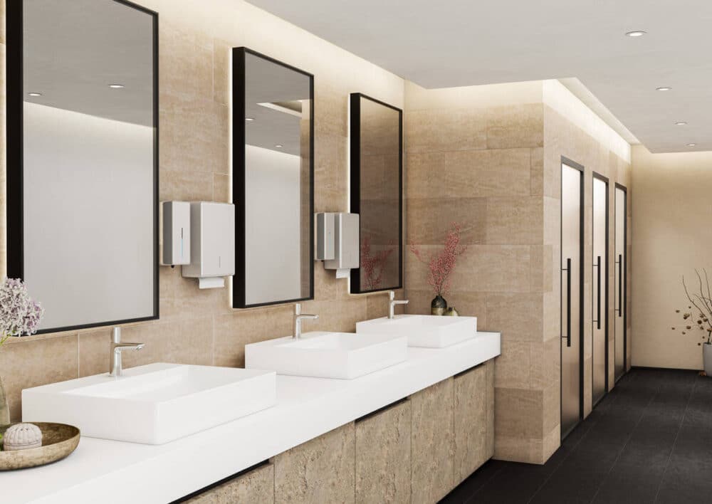 Hansgrohe talis e håndvaskarmatur selvluk med temperaturregulering 111mm tud