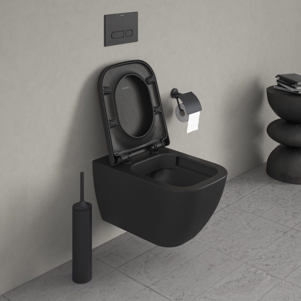 Duravit happy d. 2 hængeskål 365x540mm åben skyllerand, skjult montering, antracit mat