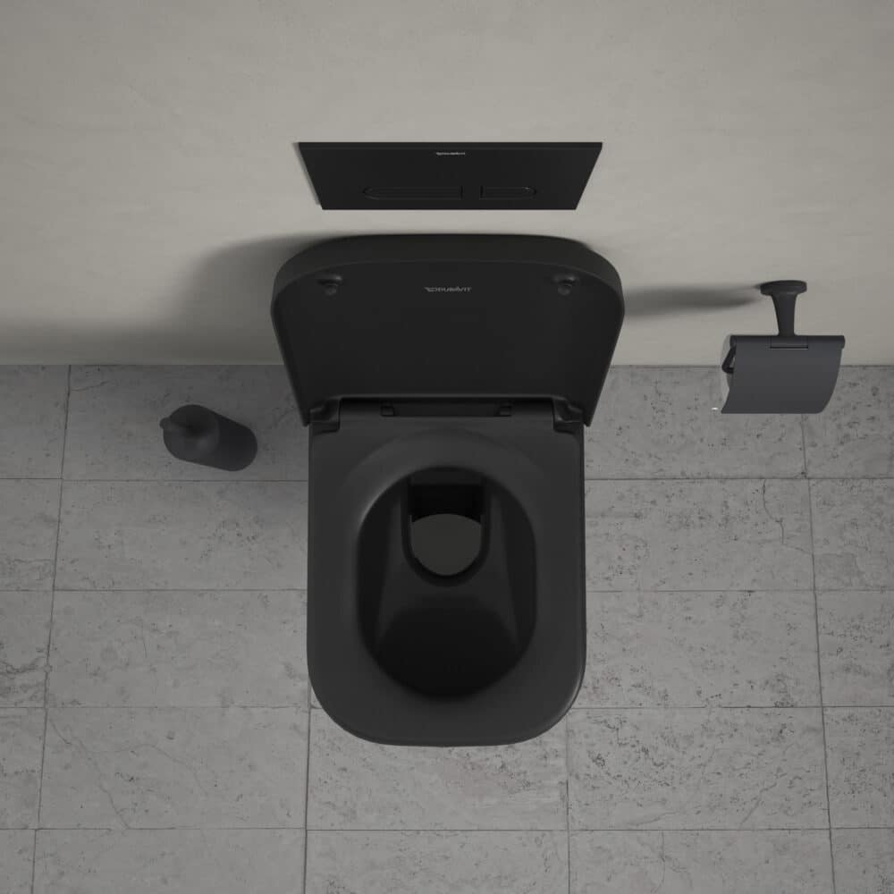 Duravit happy d. 2 hængeskål 365x540mm åben skyllerand, skjult montering, antracit mat