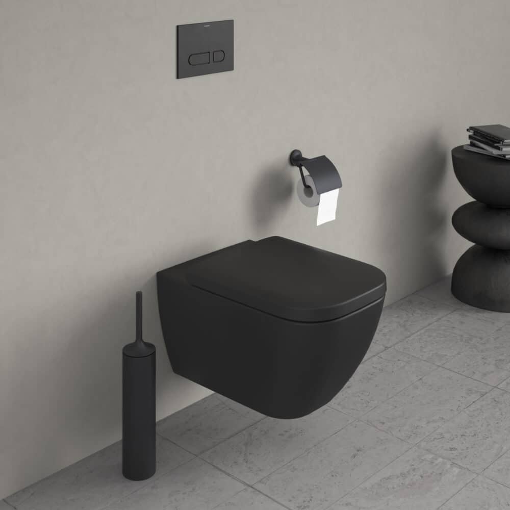 Duravit happy d. 2 hængeskål 365x540mm åben skyllerand, skjult montering, antracit mat