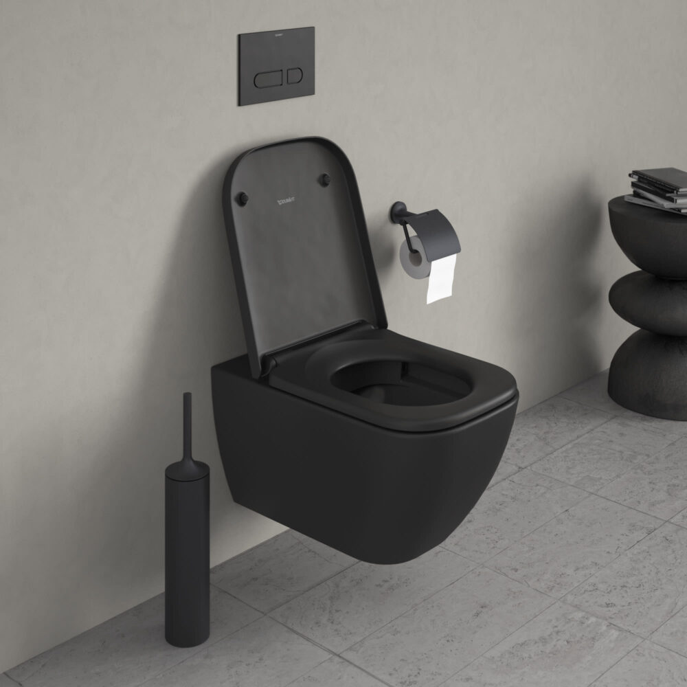 Duravit happy d. 2 hængeskål 365x540mm åben skyllerand, skjult montering, antracit mat