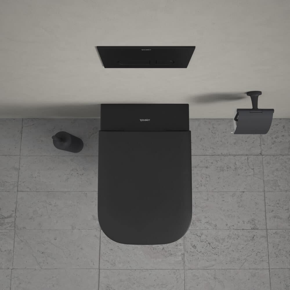 Duravit happy d. 2 hængeskål 365x540mm åben skyllerand, skjult montering, antracit mat