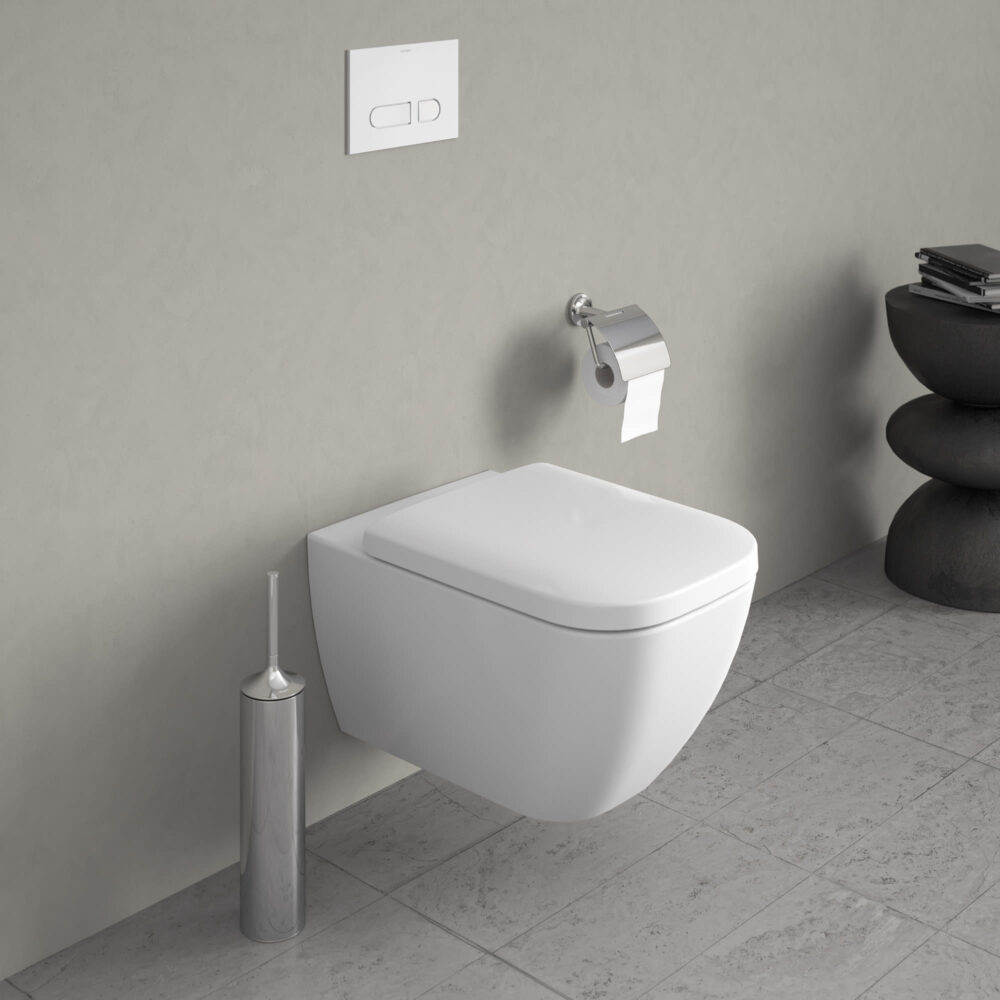 Duravit happy d. 2 hængeskål 365x540mm åben skyllerand, skjult montering, porcelæn