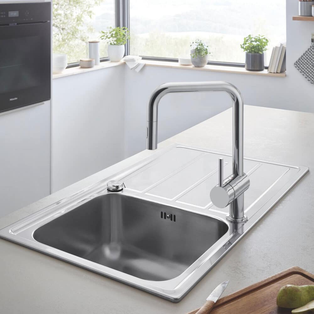 Grohe minta køkkenarmatur brus dual u-tud. Med udtrækstud. Krom