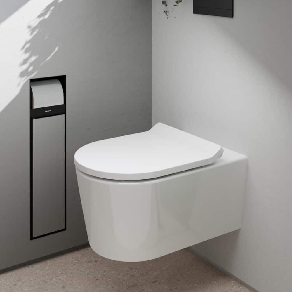 Hansgrohe elupura s væghængt toiletsæt 540 uden skyllerand med toiletsæde med låg,