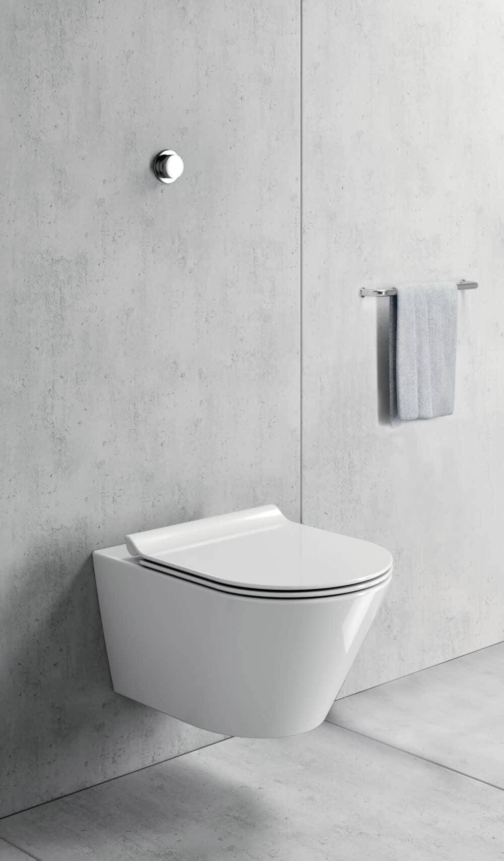 Gsi kube x 50cm vægtoilet med geniusflush skylleteknik. Hvid