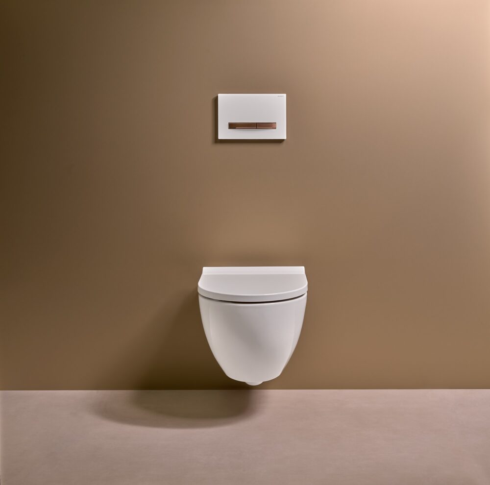Geberit acanto sæt væghængt toilet, skjult montering, turboflush, med toiletsæde