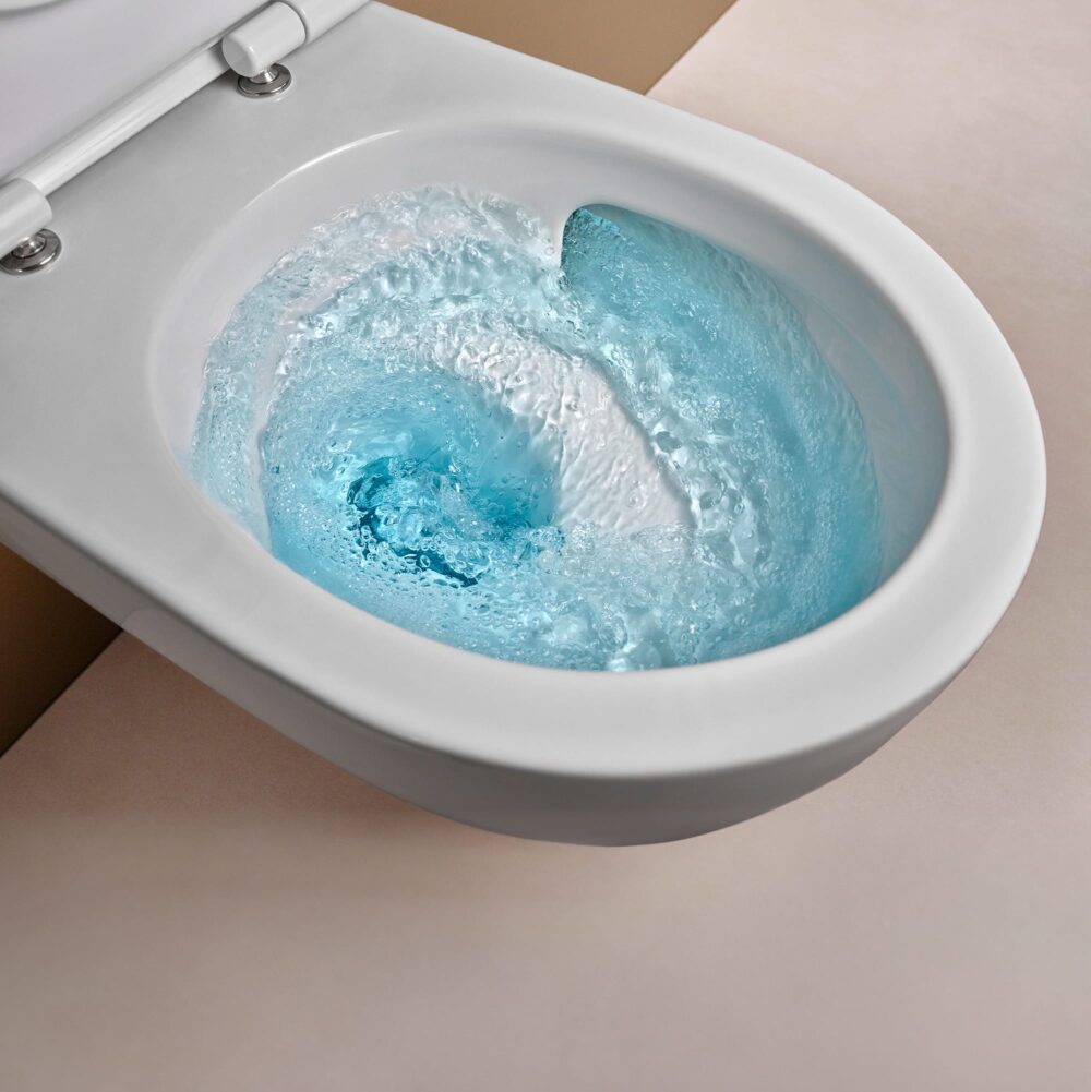 Geberit acanto sæt væghængt toilet, skjult montering, turboflush, med toiletsæde
