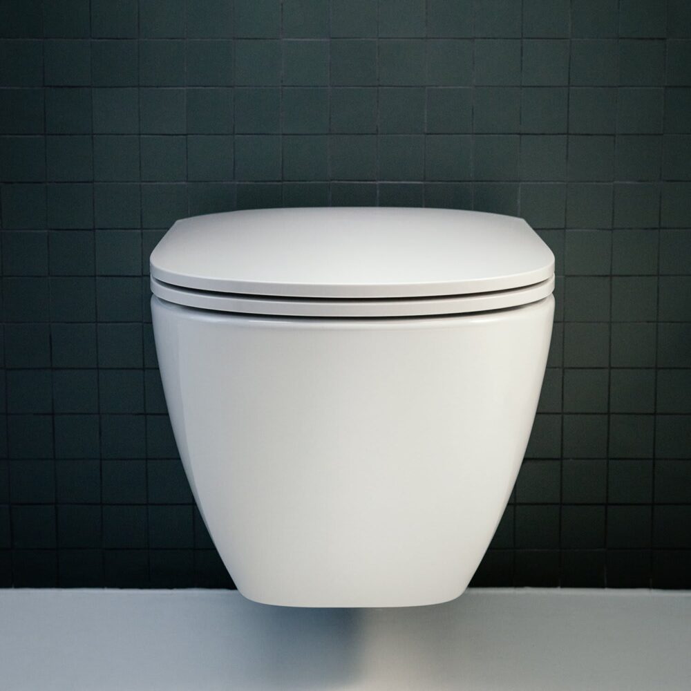 Laufen lua sampak hængeskål rimless & toiletsæde med quickrelease & softclose, hvid. Mål 52x36mm.