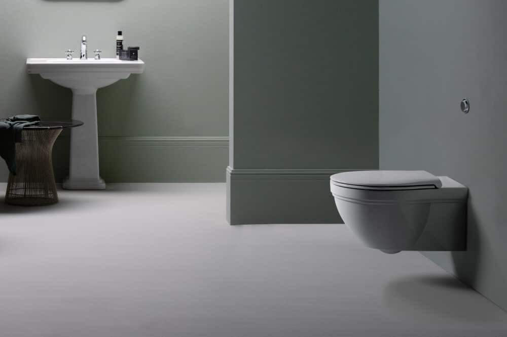 Gsi classic vægtoilet 55x37cm med antibakteriel glasur