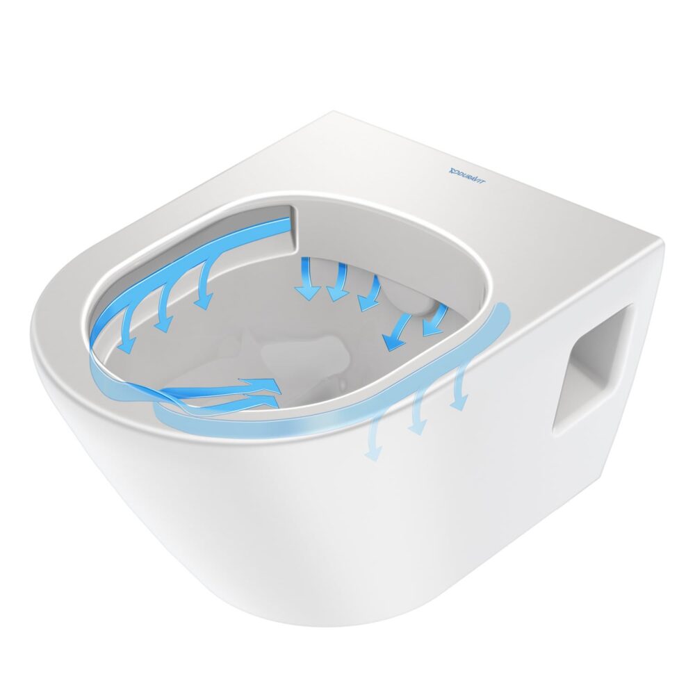 Duravit d-neo hængeskål & sæde 370x540x400 mm, åben skylle-rand, hvid højglans