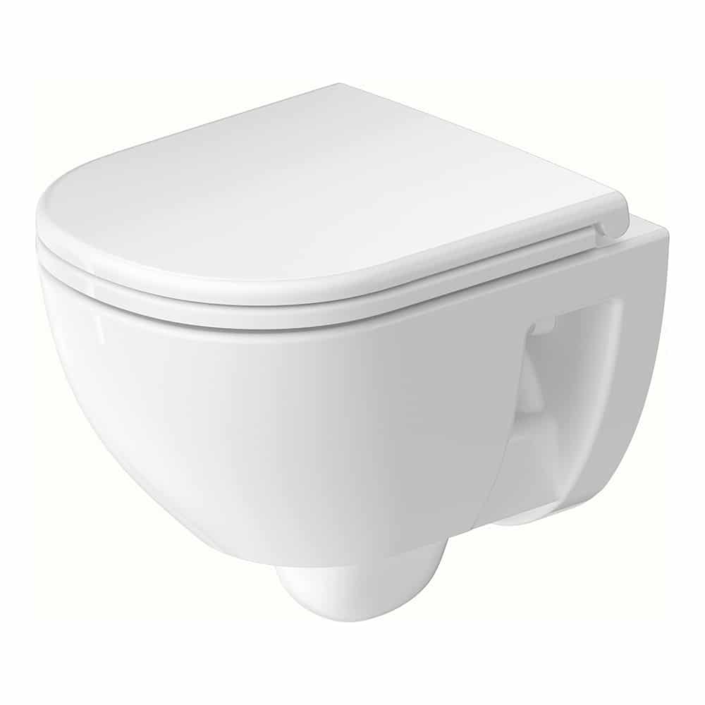 Duravit D-code vægtoilet 370 x 480 mm, rimless. Hvid højglans