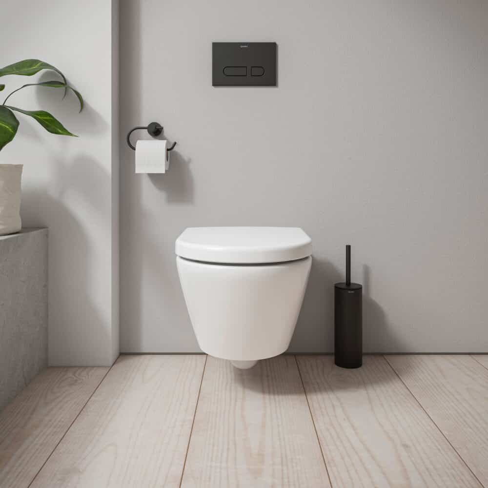 Duravit d-code vægtoilet 370 x 540 mm, rimless. Hvid højglans