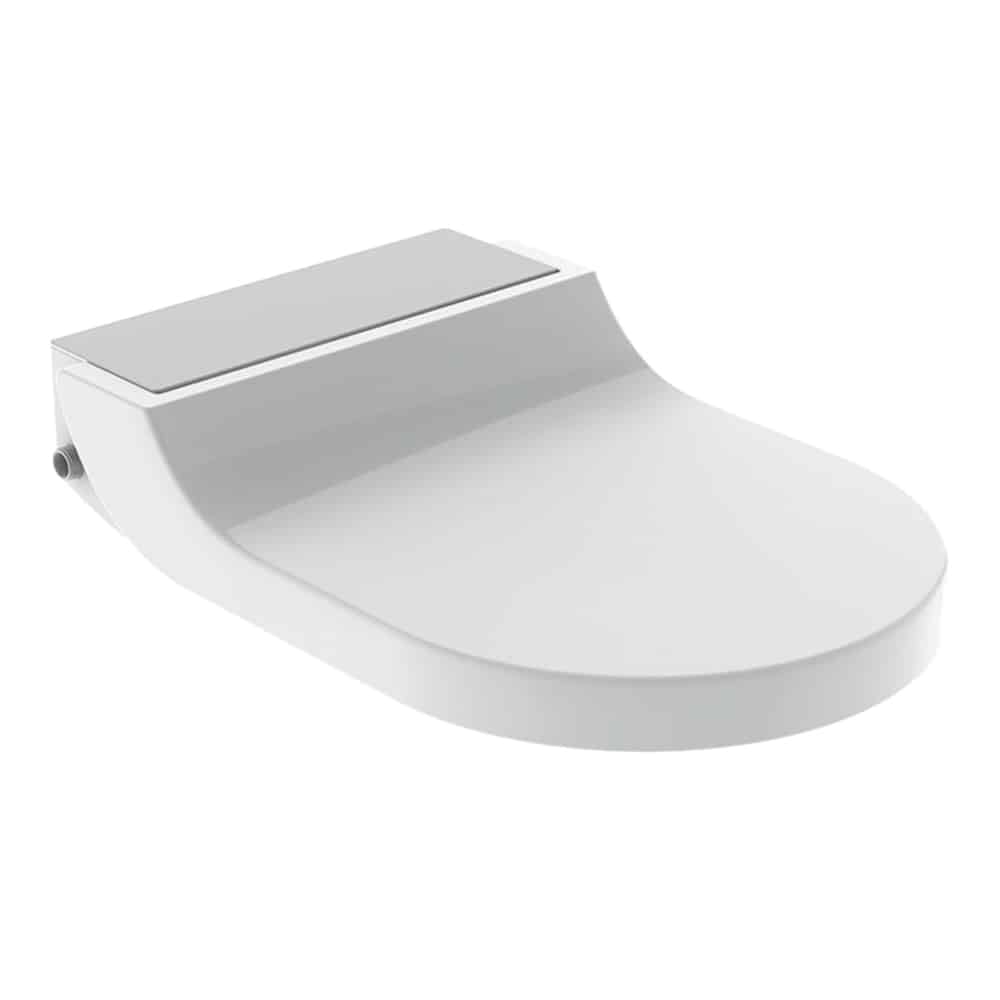 GEBERIT AquaClean Tuma Comfort douchesæde. Hvid/ Børstet rustfrit stål