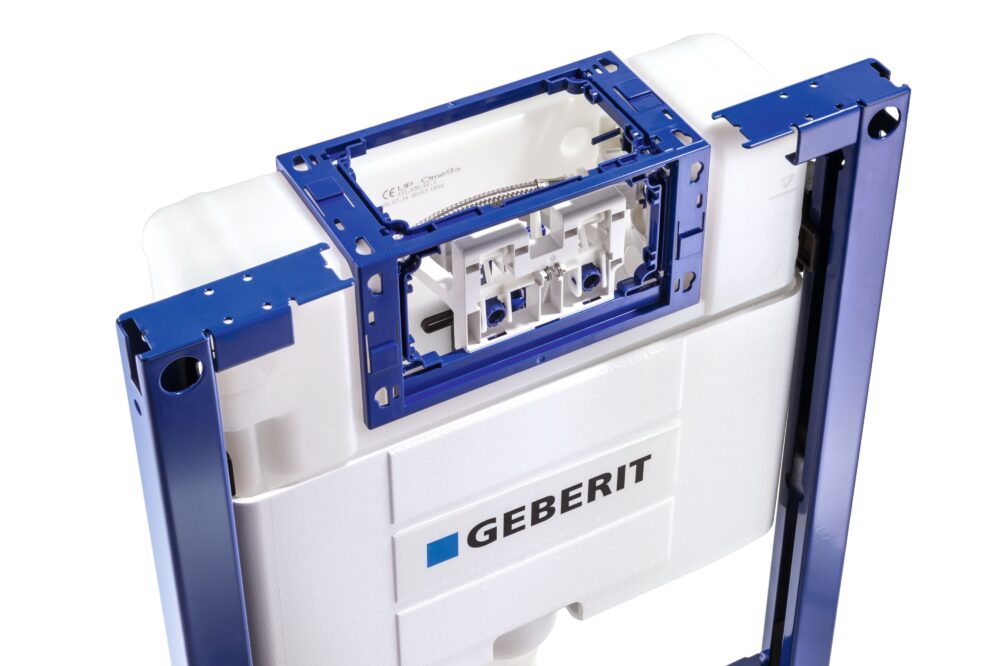 Geberit duofix element til væg. Toilet 98cm med omega indbygningscisterne 12cm pex-tilslt.