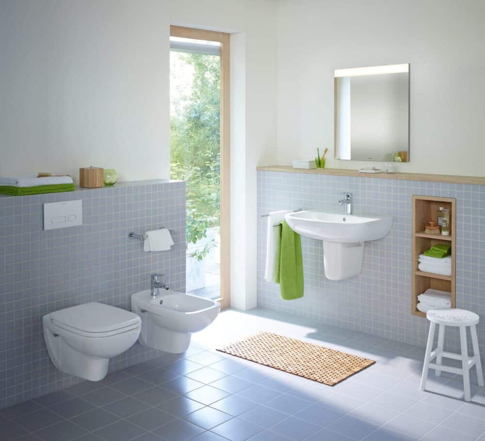 Duravit d-code vægtoilet 640x460x400mm inkl. Toiletsæde med softclose, rimless