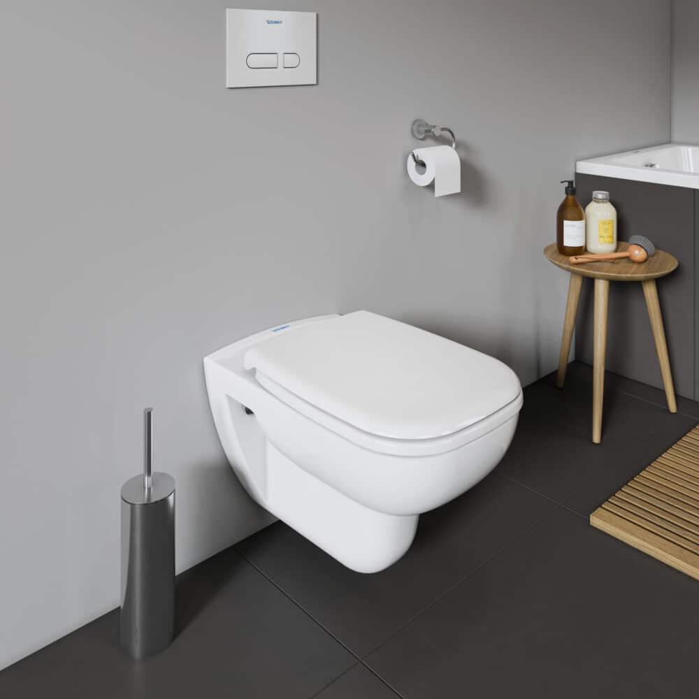 Duravit d-code vægtoilet 640x460x400mm inkl. Toiletsæde med softclose, rimless