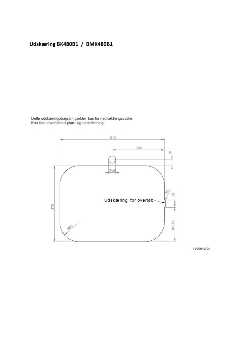 Intra juvel køkkenvask 480x340mm med hanehul og strainer, til nedfældning, mat bmk480b1