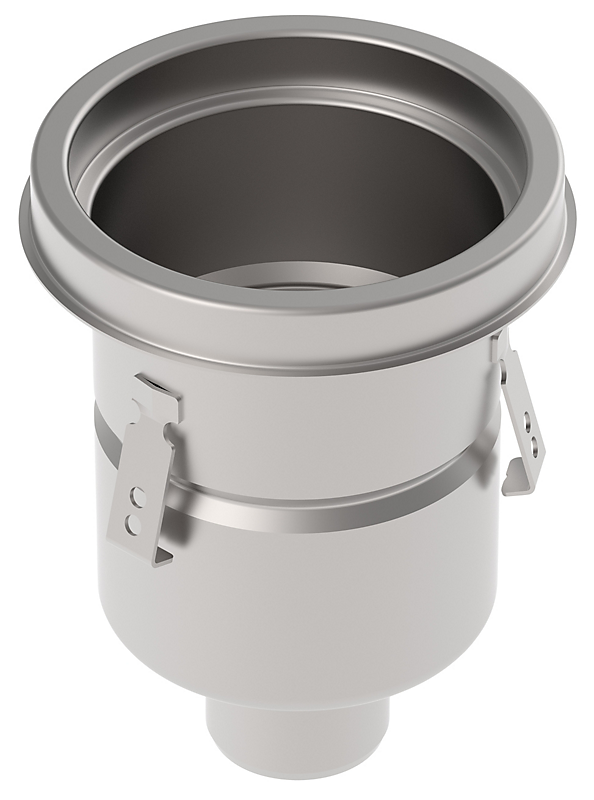 Blücher industri afløbsskål Ø195mm ramme, udløb 75 mm til Epoxy