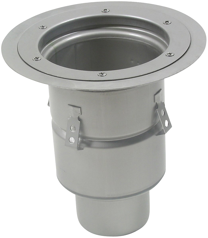 Blücher Industrigulvafløb lodret Ø110 mm udløb, Ø232 mm ramme. TIl vinyl. Syrefast stål