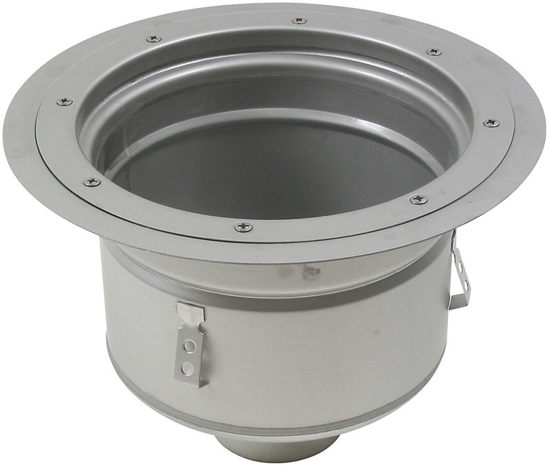 Blücher industri afløbsskål Ø110mm, Ø332mm ramme. Til vinyl. Lodret