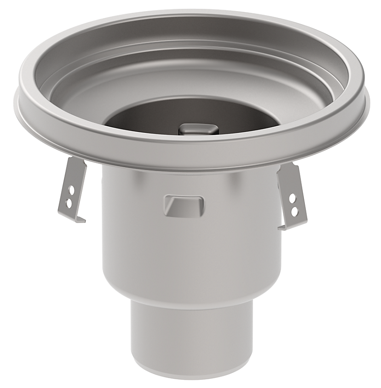 Blücher HYGIENICPRO industrigulvafløb lodret Ø110 mm udløb, Ø305mm ramme. Uden membran. Til beton, fliser & epoxy. Syrefast stål