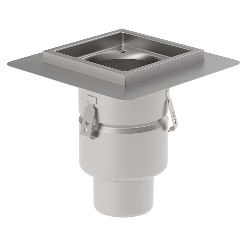 Blücher industriafløb Ø110/200mm uden vandlås 200x200mm beton/klinke