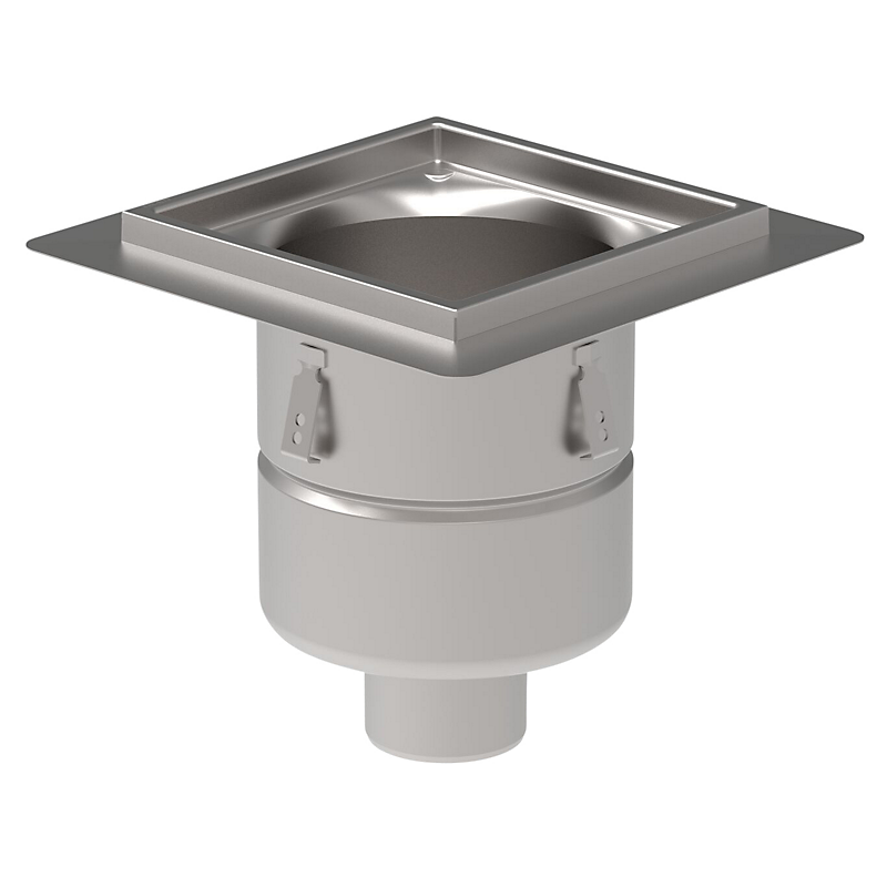 Blücher industriafløb Ø110/300mm uden vandlås 300x300mm beton/klinke