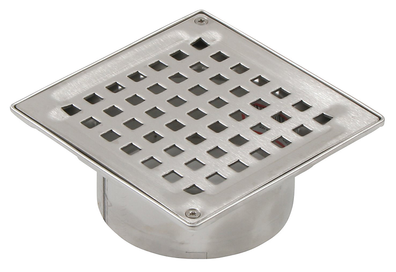 Blücher Square overdel med rist 145x145 mm. uden bærering. Til beton & fliser. Syrefast stål