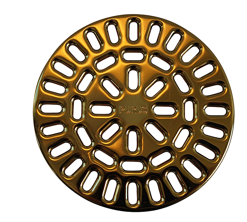 PURUS rist Ø150mm, uden hul. Til vinyl. Messing, PVD behandlet. Syrefast stål