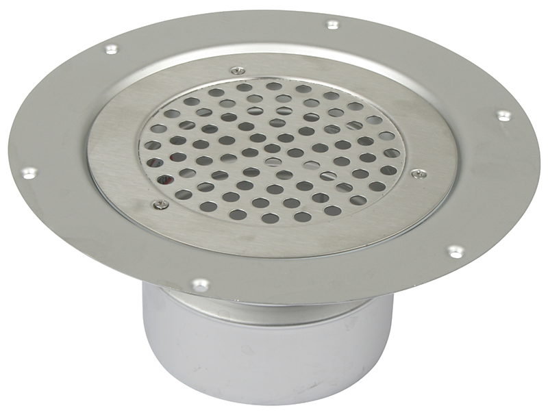 Blücher CIRCLE gulvafløb med lodret Ø110 mm afløb. Til vinyl. Syrefast stål