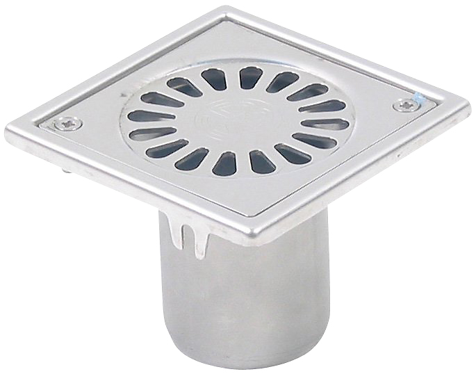 Blücher afløbskål til altan lodret Ø50 mm. Til beton & fliser. Rustfri stål