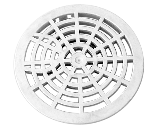 Rund, hvid Purus rist, Ø152 mm, med udskæring