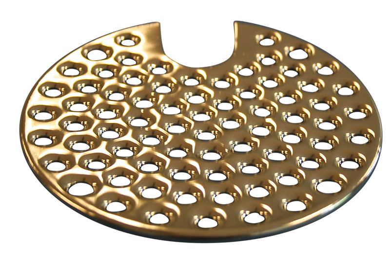 HF rist Ø155mm med rustfrie skruer. Forkromet