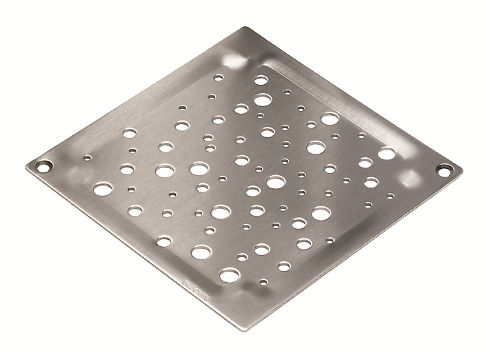 Blücher Square Oslo rist til gulvafløb 140x140 mm. Rustfrit stål