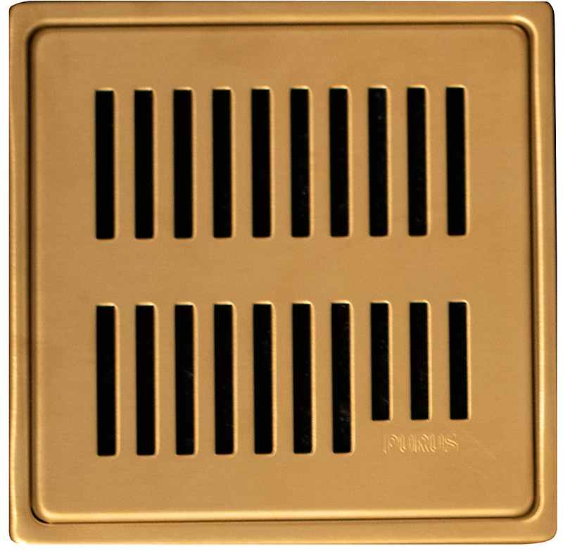 Purus RIB rist/ramme 150x150mm. PVD coated. Rustfrit stål/Messing farvet