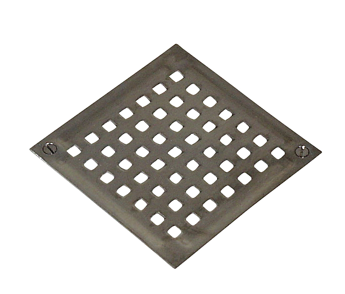 Blücher rist med skruehuller til gulvafløb 140x140 mm. Rustfrit stål