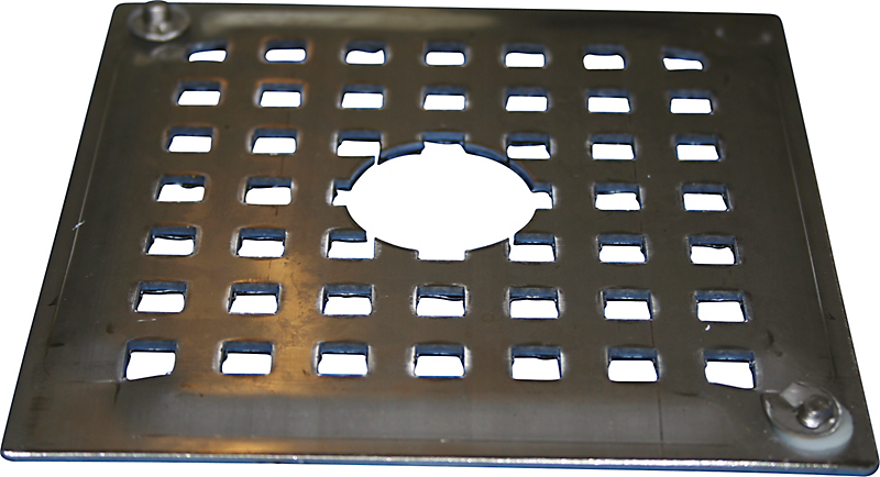 Blücher Rist med udskæring & skruehul 140x140 mm. Rustfrit stål A2