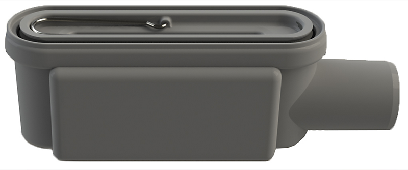 Unidrain Udløbshus Ø50 mm vandret uden sideudløb. Inkl. vandlås