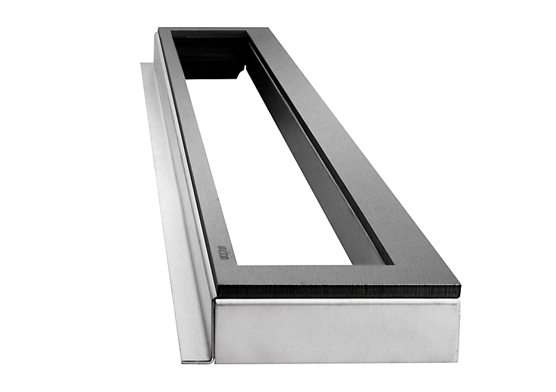 Unidrain HighLine ramme 1200 mm, H 25 mm. Rustfrit stål/Sort