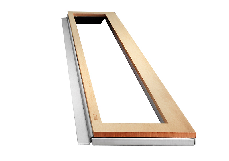 Unidrain HighLine ramme 700 mm, H 12 mm. Rustfrit stål/Kobber